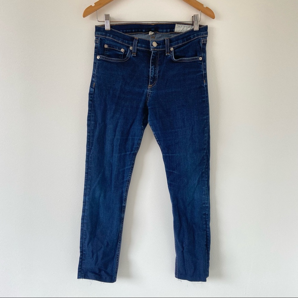 Womens Rag and Bone High Rise Skinny Jeans Cropped Petite Dark Wash size 30
